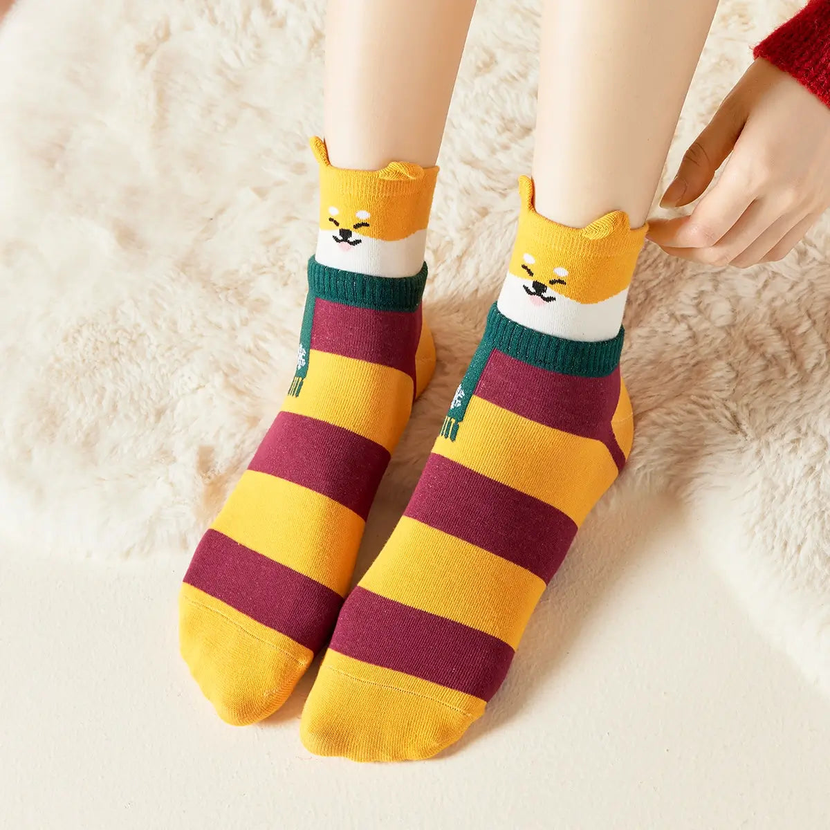 Lot De 5 Chaussettes Hautes Animaux Écharpe