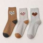 Chaussettes Hautes Coeur Léopard