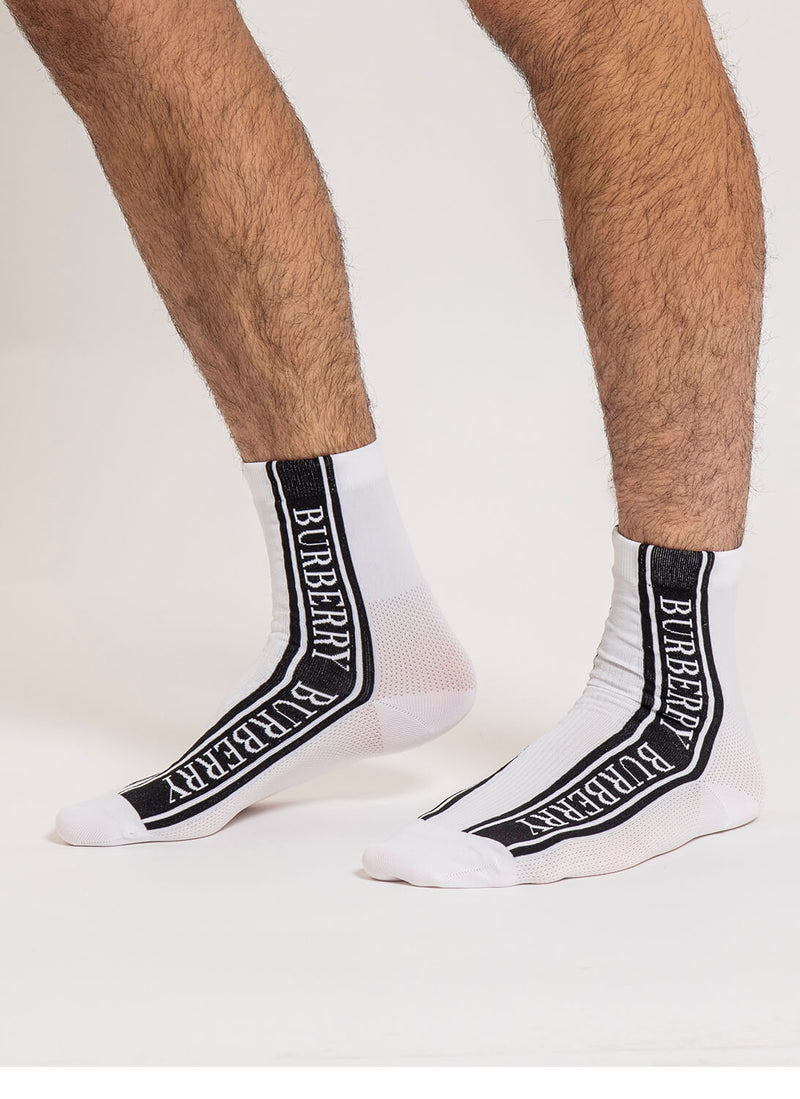 Burberry - Chaussettes Knit Short Socks - White - Homme