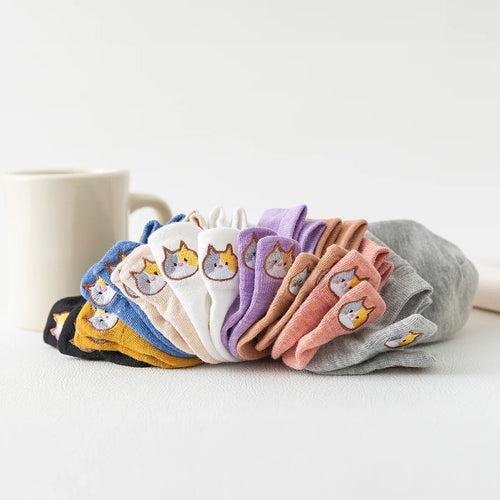 Chaussettes en coton à languette chat pour femme | Chaussettes confortables et élégantes | Idéales pour le quotidien ou les occasions spéciales | Disponibles en plusieurs couleurs et tailles