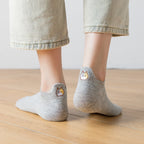 Chaussettes grises en coton à languette chat pour femme | Chaussettes confortables et élégantes | Idéales pour le quotidien ou les occasions spéciales | Disponibles en plusieurs couleurs et tailles