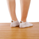 chaussette coeur flamme vue sur le côté