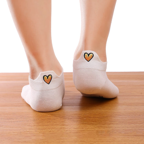 chaussette languette avec coeur flamme