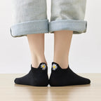 Chaussettes noir en coton à languette fleur pour femme | Chaussettes douces et respirantes | Fabriquées à partir de matériaux de haute qualité | Un cadeau parfait pour les femmes de tous âges