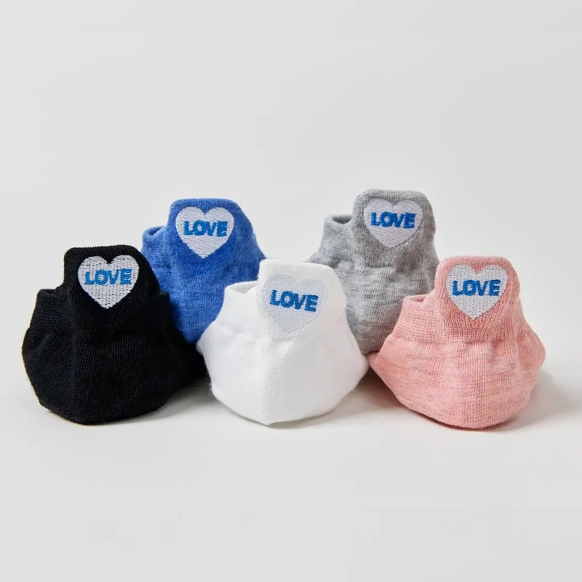 Chaussettes en coton à languette cœur love pour femme 