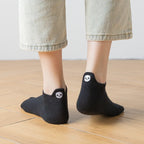Chaussettes languette, motif panda, coloris noir