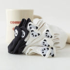 Chaussettes languette, motif panda, coloris blanc et noir