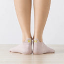 Chaussettes languette, motif couronne brodé au fil doré sur la languette, disponible en noir, rose, bleu, beige et blanc