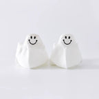 Chaussettes blanches en coton à languette sourire à motif smiley pour femme