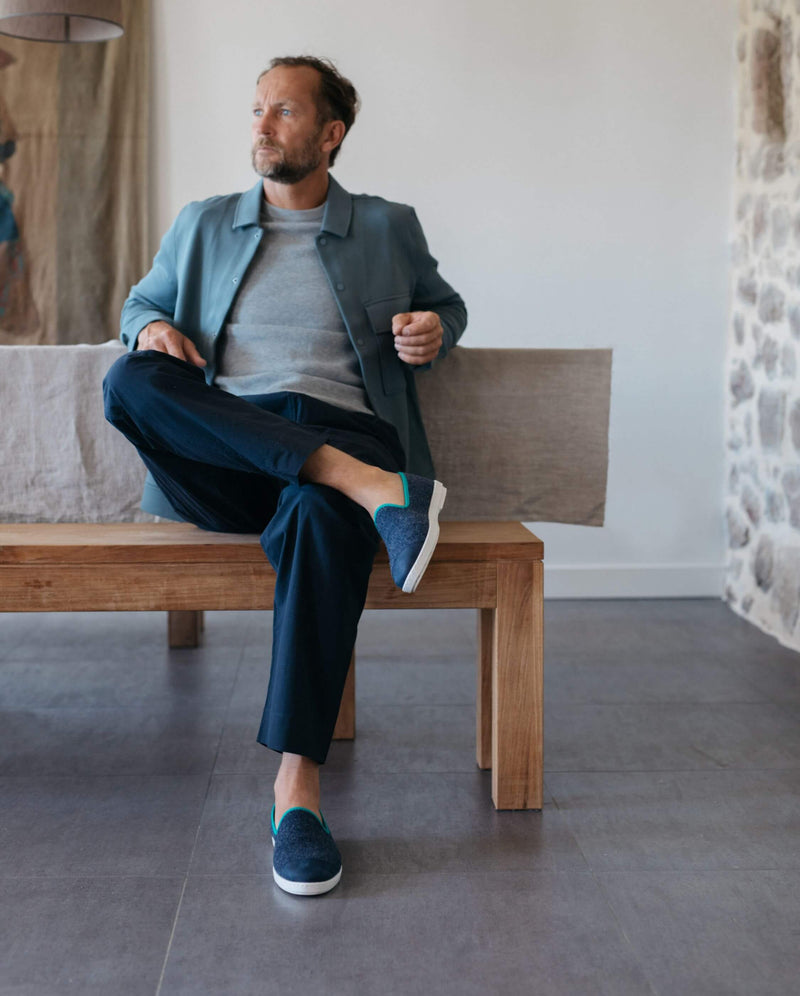 Zapatilla de lana para hombre, rojo marino Angarde desgastado estilo de vida