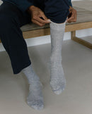 dark gray men's sock slipper Angarde worn from the front