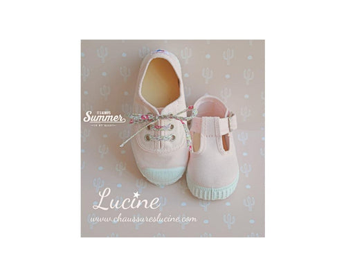 Chaussures Baskets Tennis En Toiles À Lacets Et Élastiques - Rose Pâle - Mixte