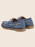 Blue Suede Notched Boat Shoes - Men