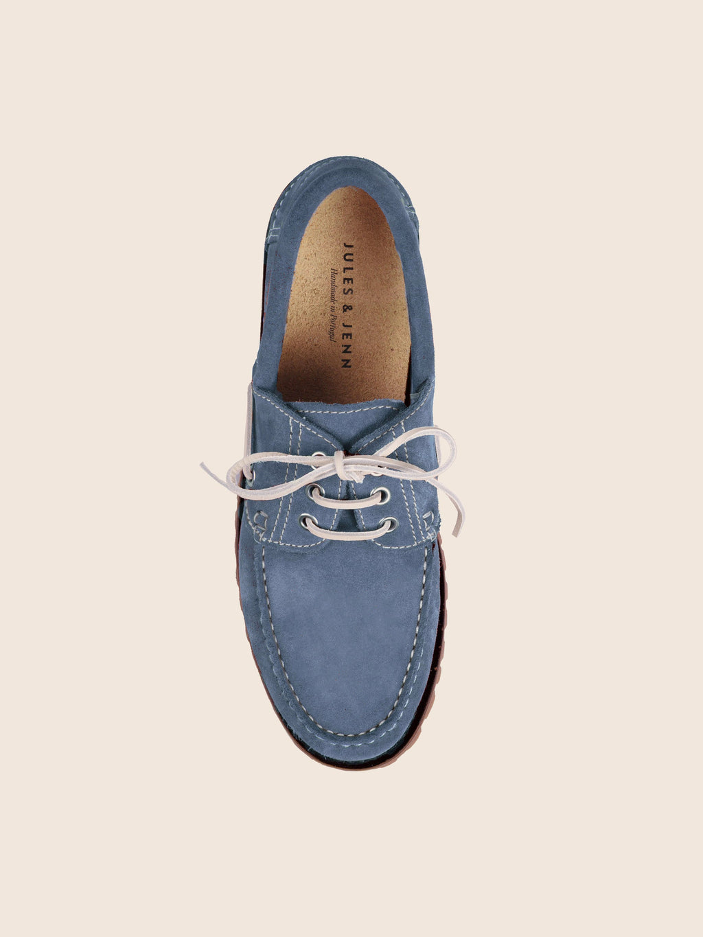 Blue Suede Notched Boat Shoes - Men
