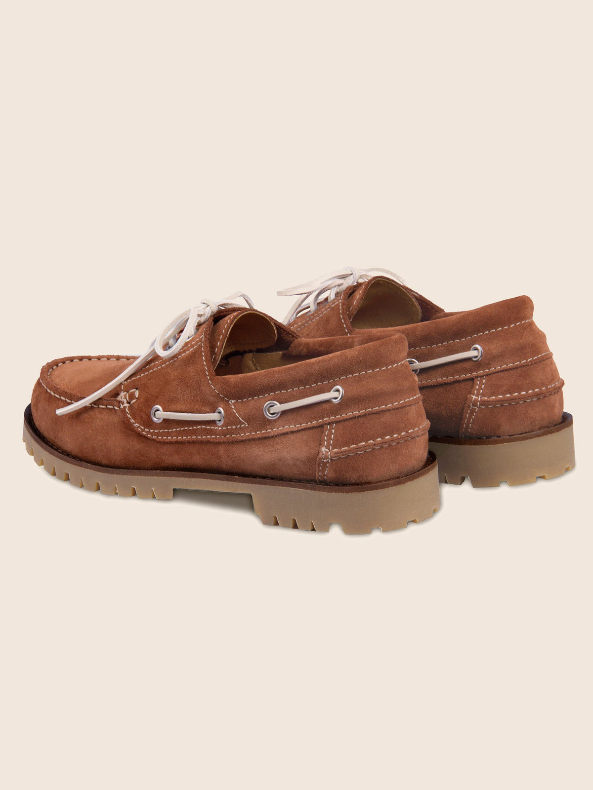 Chaussures Bateau Cranté Daim Camel - Homme