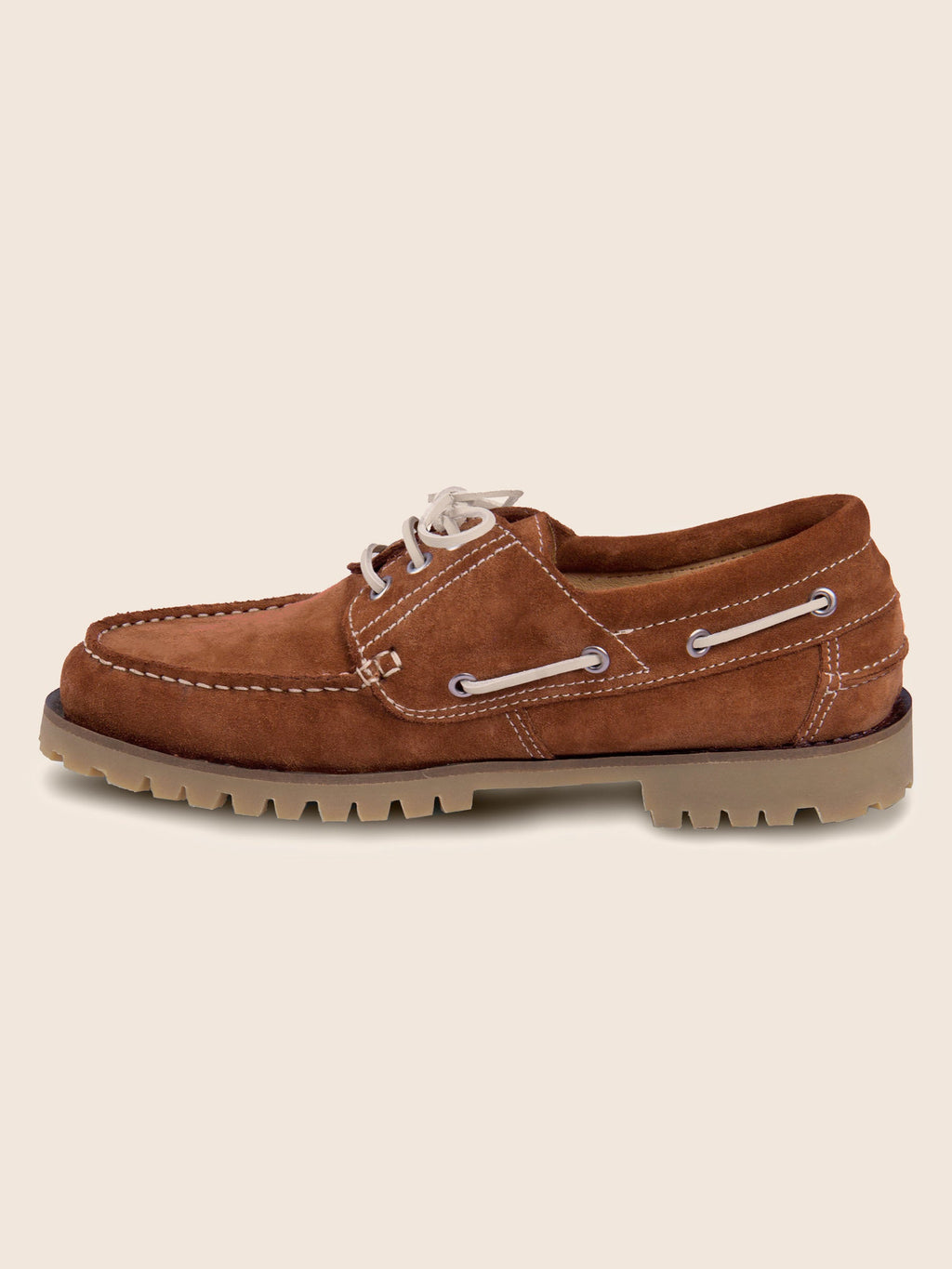 Chaussures Bateau Cranté Daim Camel - Homme