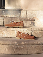 Chaussures Bateau Cranté Daim Camel - Homme