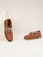 Chaussures Bateau Cranté Daim Camel - Homme