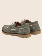 Chaussures Bateau Cranté Daim Kaki - Homme