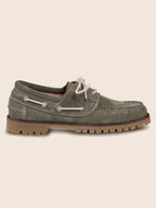 Chaussures Bateau Cranté Daim Kaki - Homme