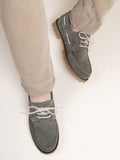 Chaussures Bateau Cranté Daim Kaki - Homme