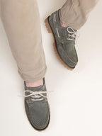 Chaussures Bateau Cranté Daim Kaki - Homme