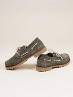 Chaussures Bateau Cranté Daim Kaki - Homme