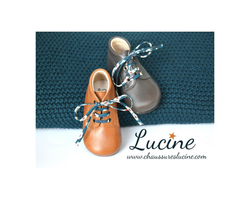 Athenaïs Baby Girl's Lace-Up Ankle Boots - Camel Leather - Girl