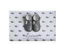 Chaussures Bottillons Salomés Souples Azylis Perfo - Cuir Bleu Grisé - Mixte