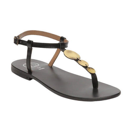 Sol Blanco - Sandalias Cymatium - Piel de Cabra Negra - Negro