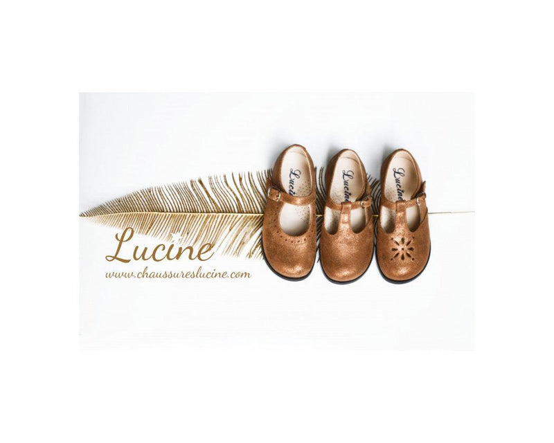 Girls' Mary Jane Shoes with Buckle - Emilie - Iridescent Camel Leather - Girls