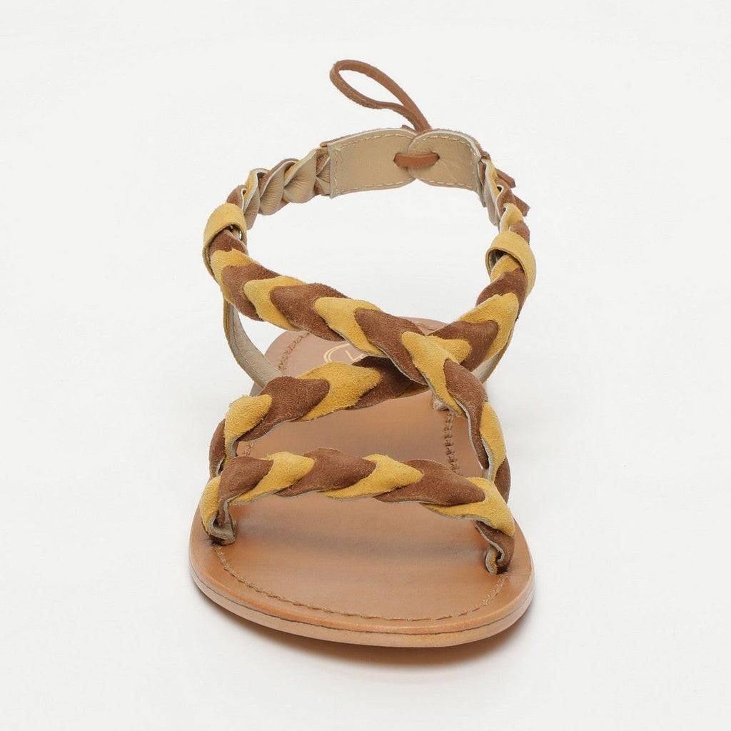 White Sun - Ombeline Sandals - Yellow and Camel - Women
