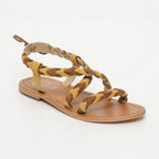 White Sun - Ombeline Sandals - Yellow and Camel - Women