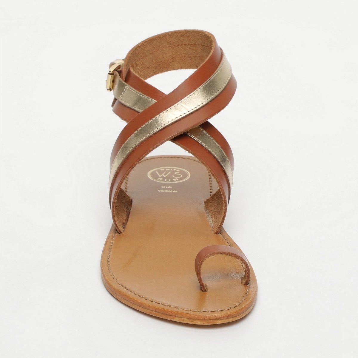 White Sun - Philastere Sandals - Camel and Gold - Women