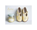 Chaussures Salomé Resistantes Fille À Boucle Alma - Cuir Vernis Jaune Pâle - Fille