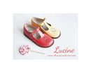 Chaussures Salomé Resistantes Fille À Boucle Alma - Cuir Vernis Jaune Pâle - Fille