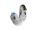 Baby Canvas Mary Jane Sandals - Flowers - Sky Blue - Girl