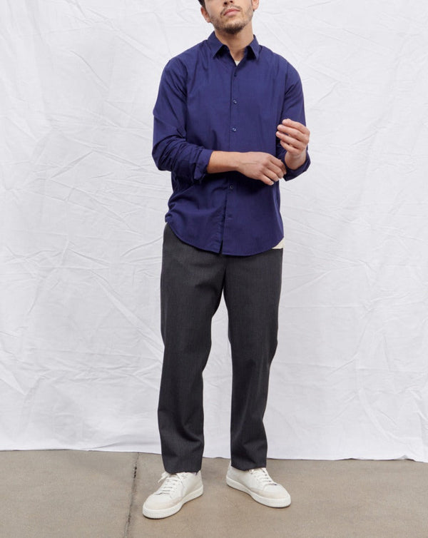 Maison Standards - Maison Standardars - John Poplin Pat Shirt - Blue - Men