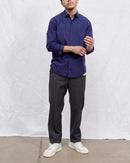 Maison Standards - Maison Standars - Chemise John Popeline Pat - Bleu - Homme