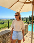 T-shirt Amante del matcha beige