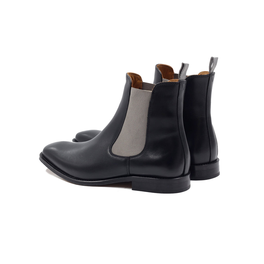 Chelsea Boots Cuir Noir Gris - Homme