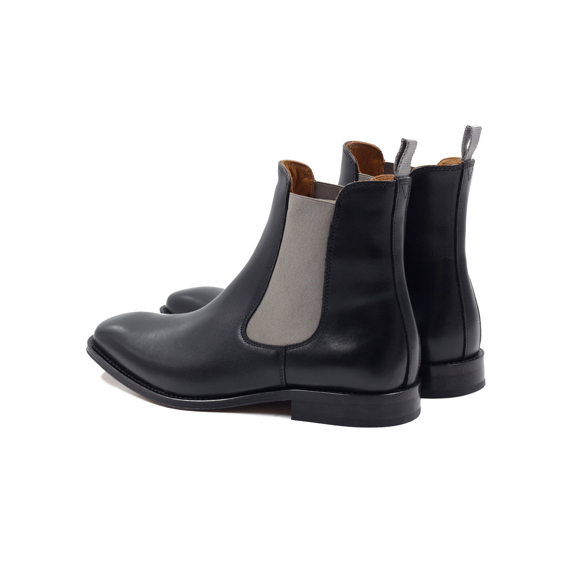 Chelsea Boots Cuir Noir Gris - Homme