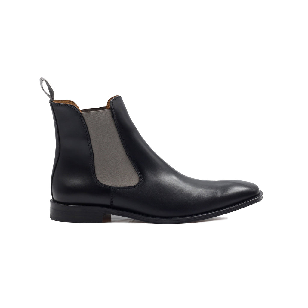 Chelsea Boots Cuir Noir Gris - Homme
