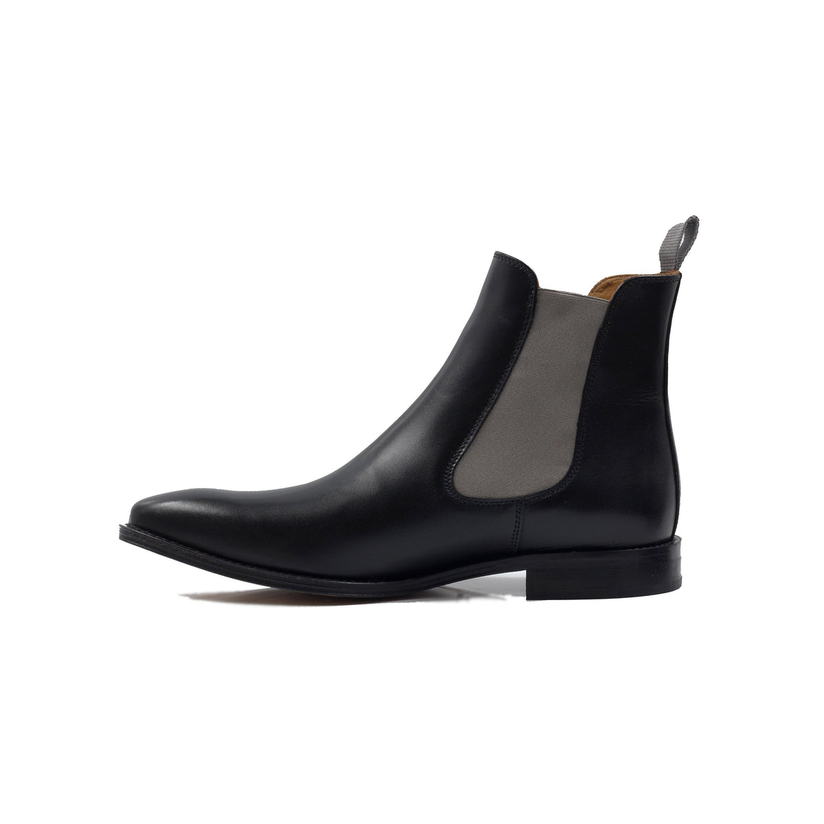 Chelsea Boots Cuir Noir Gris - Homme