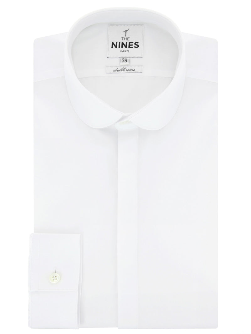 Camisa cuello redondo - Blanc