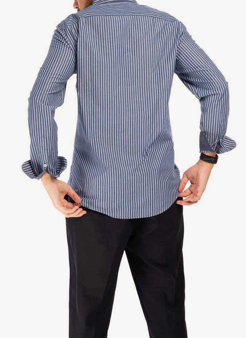 Tommy Hilfiger - Chemise Bleue Rayures Blanches - Art Blue - Homme