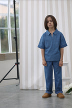 Chemise Carl Denim - Enfant Garçon - Bleu Denim