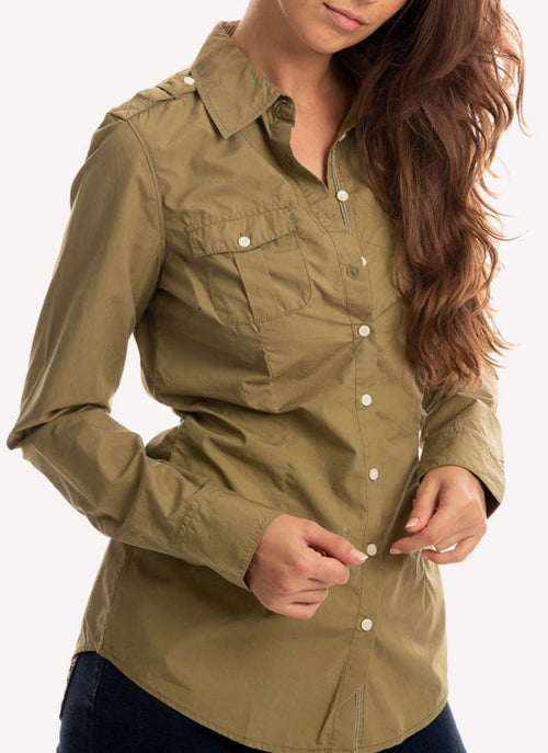 Tommy Hilfiger - Chemise Cintrée - Verde - Femme