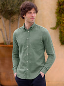 Camisa de cuello americano de gasa de algodón - Verde