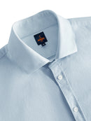 Camisa orgánica Oxford cuello italiano - Azul cielo